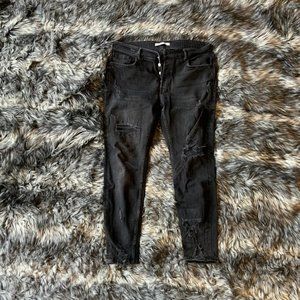 Zara Ripped Distressed Button Fly Men’s Skinny Denim Jeans 34/42